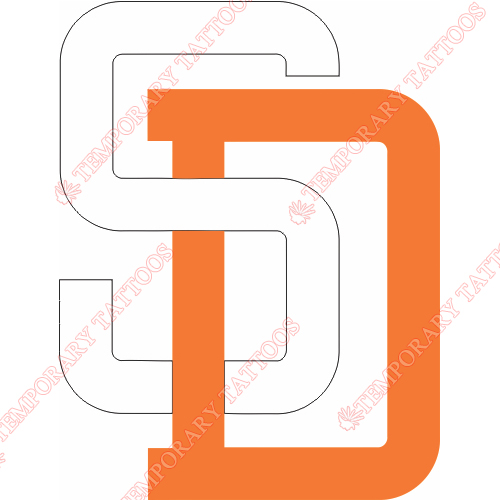 San Diego Padres Customize Temporary Tattoos Stickers NO.1848